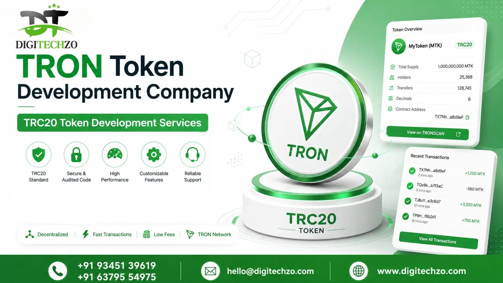 TRON Token Development Company – TRC20 Token Development Services
